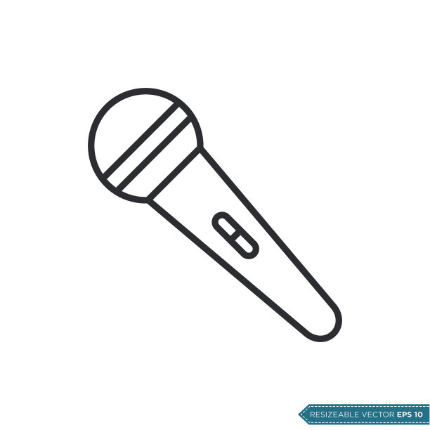 麦克风图标矢量模板插图设计图片下载