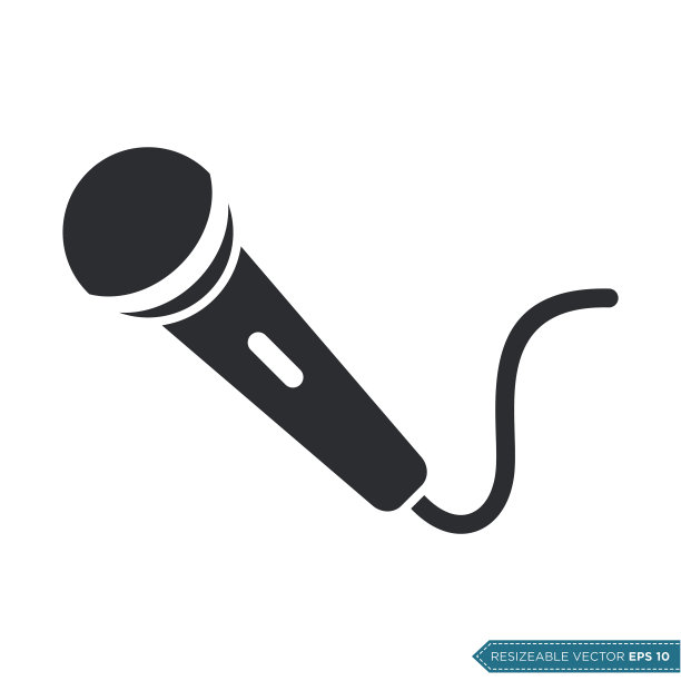 麦克风图标矢量模板插图设计图片下载