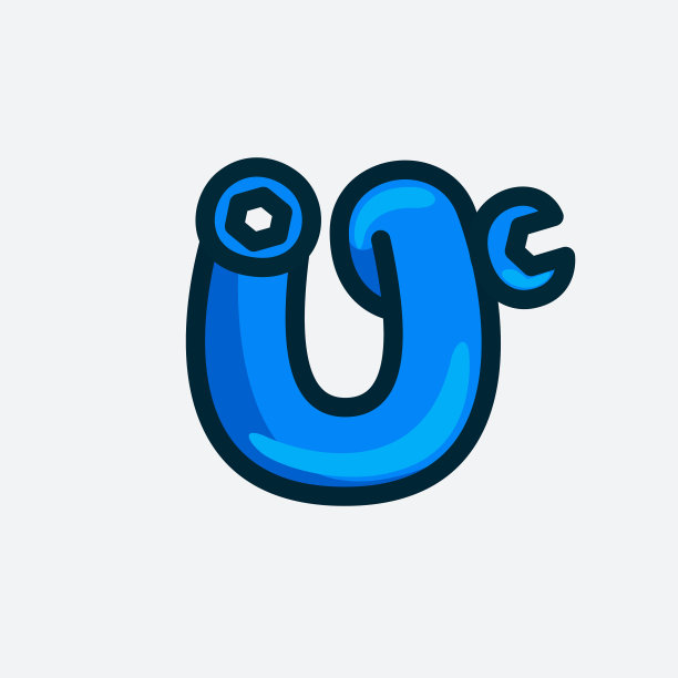 用扳手做成的U字母标识。图片下载