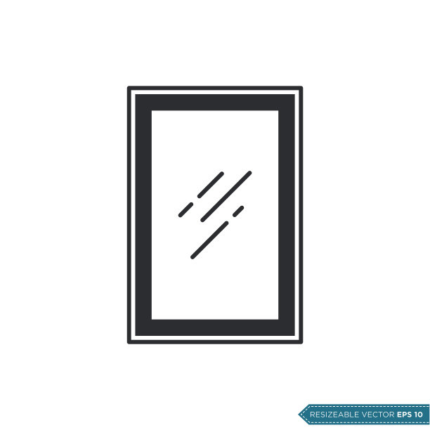 镜像图标矢量模板插图设计图片下载