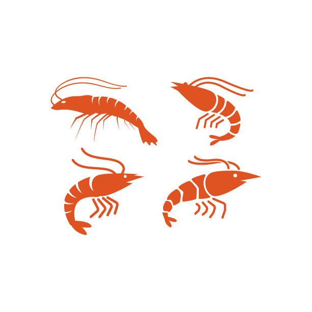 虾图标设计集模板隔离图片下载
