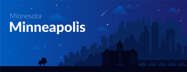 美国明尼阿波利斯著名的城市景观背景图片下载