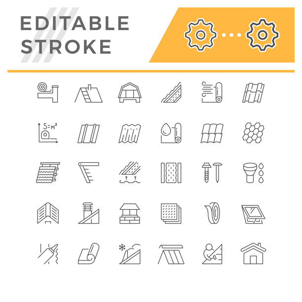 设置线条轮廓图标的屋顶图片下载