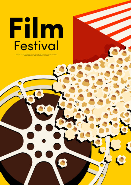 电影和电影海报设计模板背景与老式电影卷轴图片下载