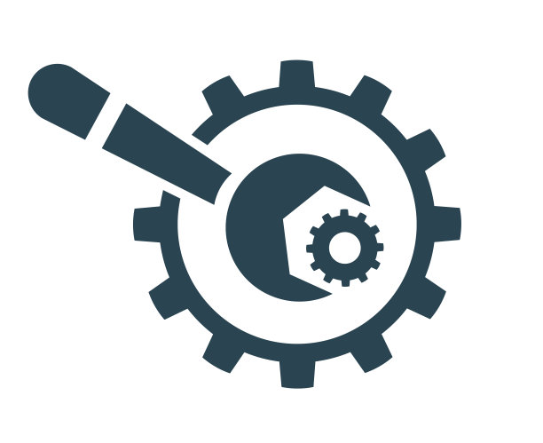 矢量插图，标志，齿轮和关键图标。设置和维护。图片下载