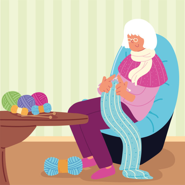 祖母编织围巾图片下载
