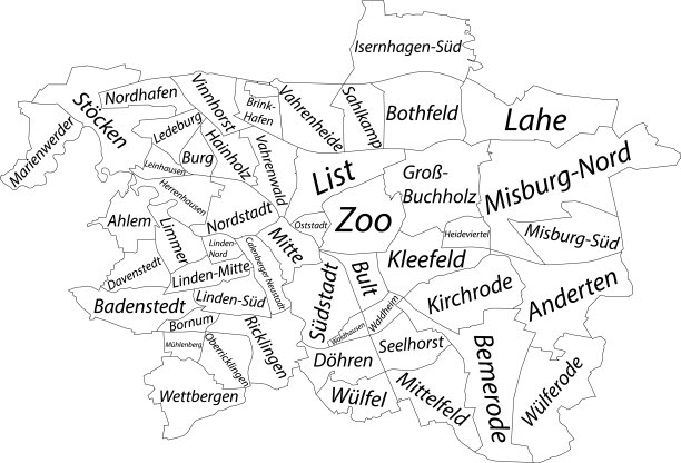 德国汉诺威自治区的白色地图图片下载