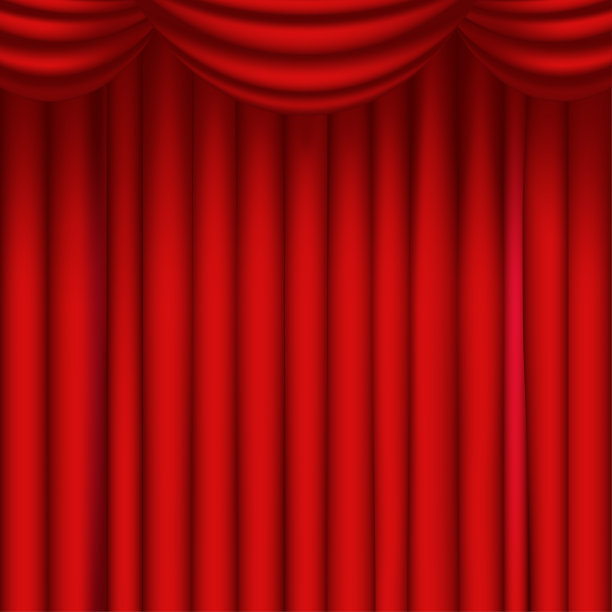 红色关闭窗帘图片下载