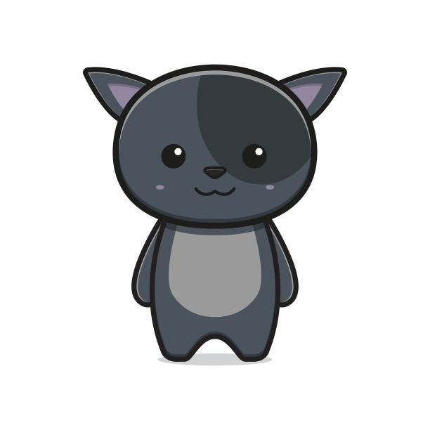 可爱的猫吉祥物卡通图标矢量插图。图片下载