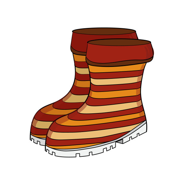 手绘彩色矢量胶靴图片下载
