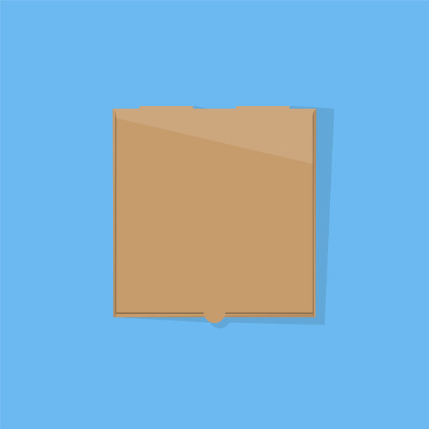 为您设计的空白纸板披萨盒。平面风格的矢量插图图片下载