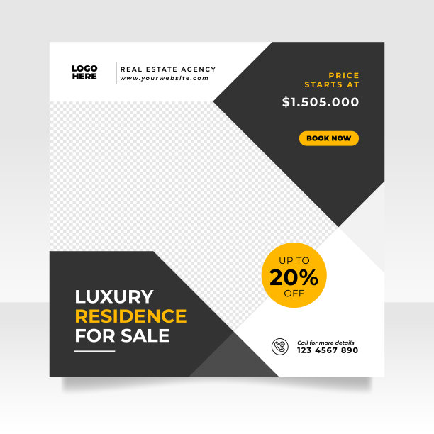 房地产销售社交媒体贴横幅模板图片下载
