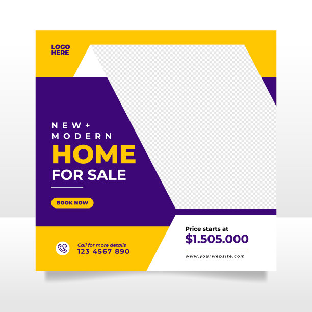 房地产销售社交媒体贴横幅模板图片下载