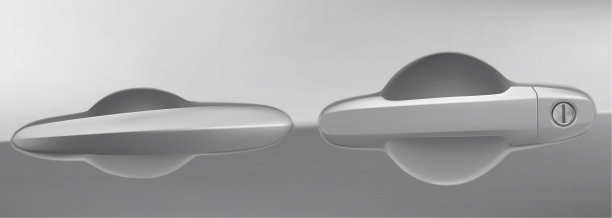 汽车门把手带锁和钥匙孔的汽车设计图片下载