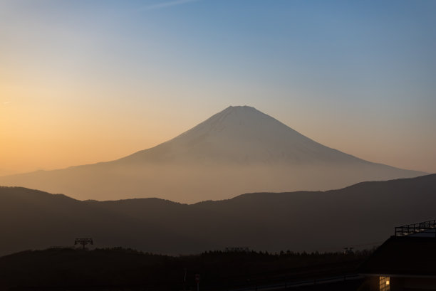 富士山。日本大川谷的富士山山景图片下载