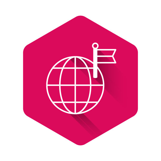 白色星球与国旗图标隔离与长图片下载