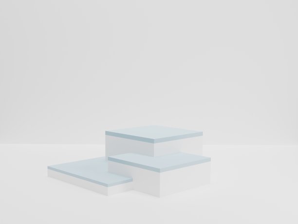 3D渲染，基座或平台在空白空间背景最小，3D产品模型，产品展示图片下载