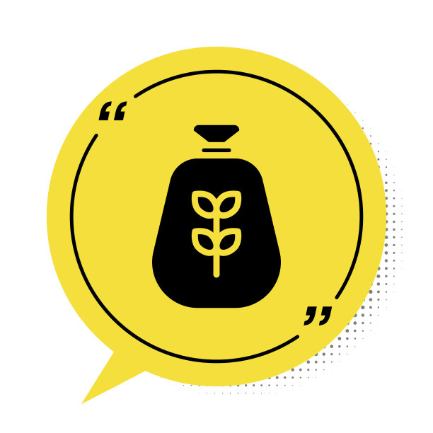 黑袋面粉图标孤立在白色上图片下载