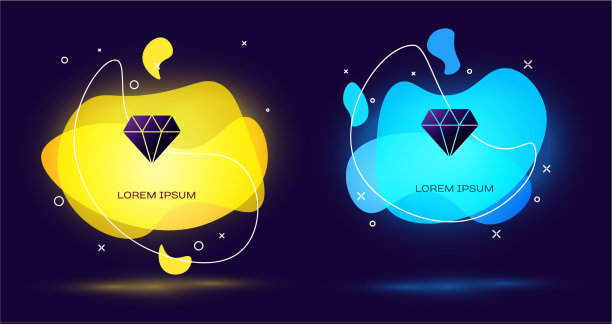 黑色钻石图标孤立在黑色背景图片下载