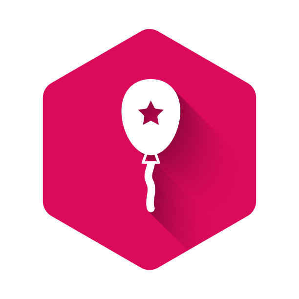 白色气球与丝带图标隔离与长图片下载