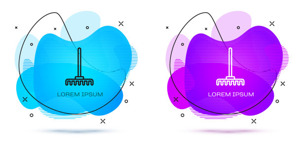 线花园耙图标孤立在白色背景图片下载