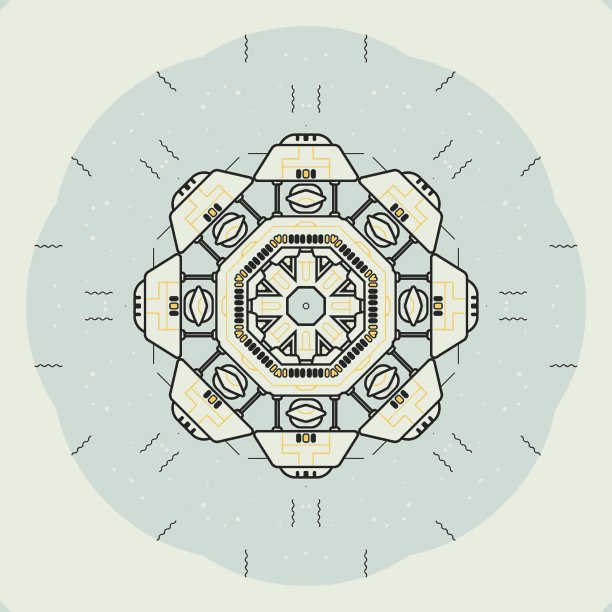 插图一个美丽的花曼荼罗设计图片下载