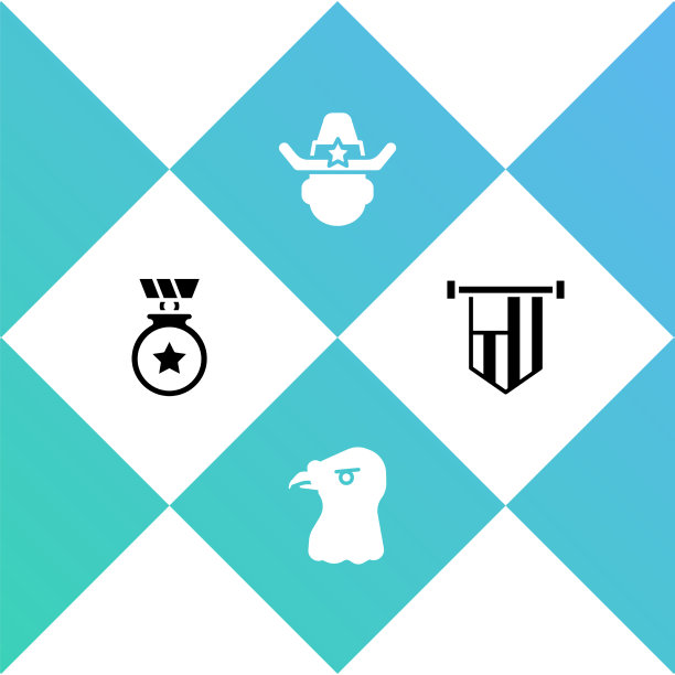 集奖章与星鹰头治安牛仔图片下载