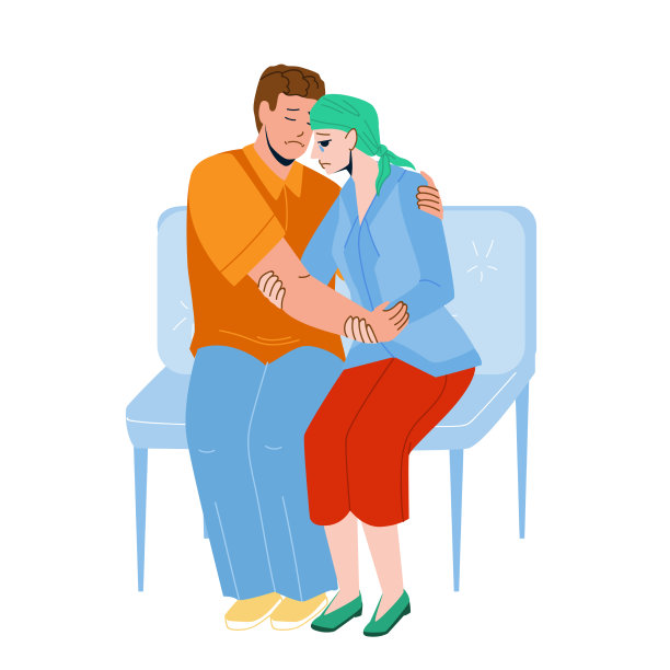 癌症女孩在医院支持男孩图片下载