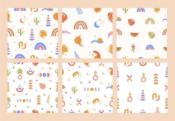 设置波西米亚热带夏季无缝模式图片下载