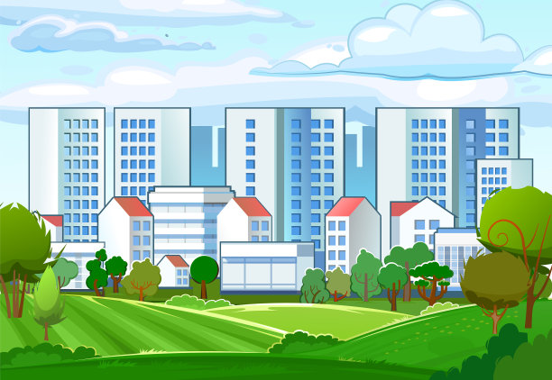 郊区城市城市景观高层建筑图片下载