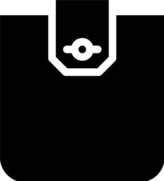 翻盖口袋轮廓字形图标图片下载
