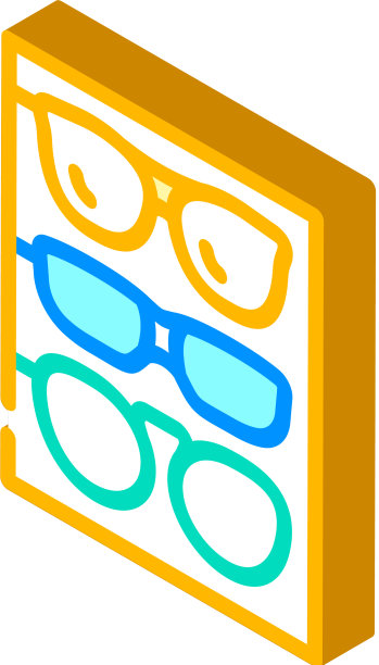 不同的框架眼镜设置等距图标图片下载