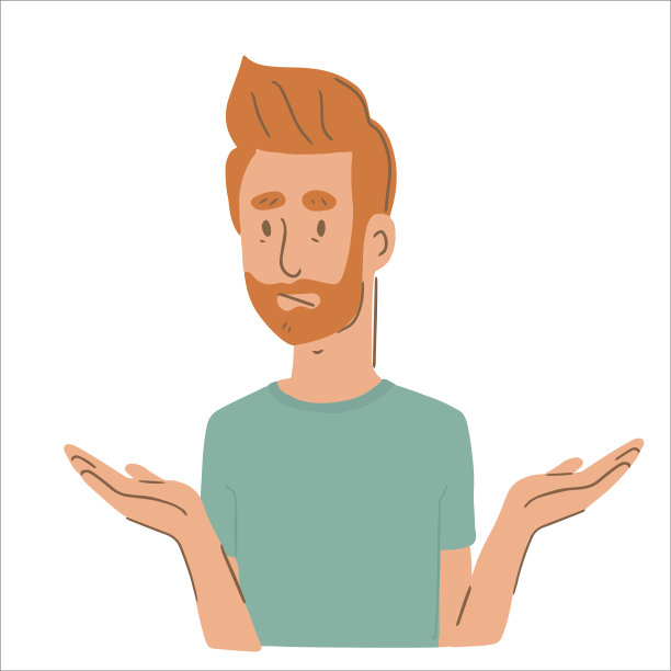 男性角色摊开双手图片下载