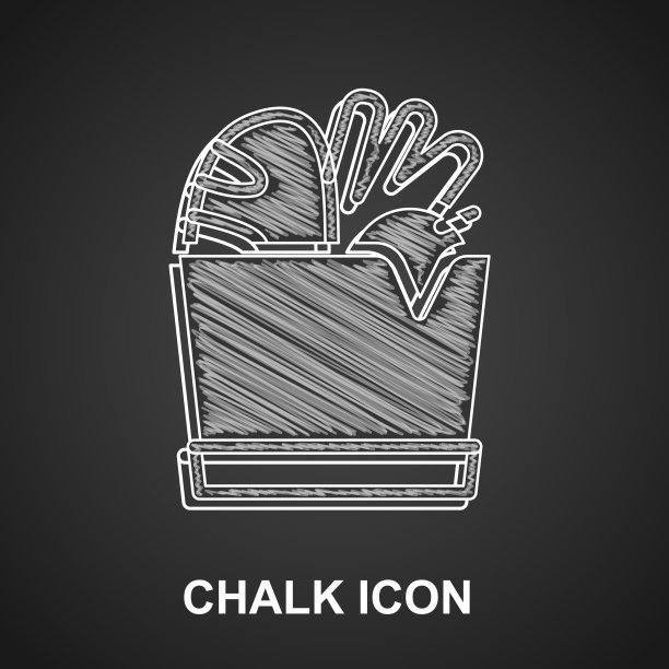 粉笔纸购物袋和食品图标隔离图片下载