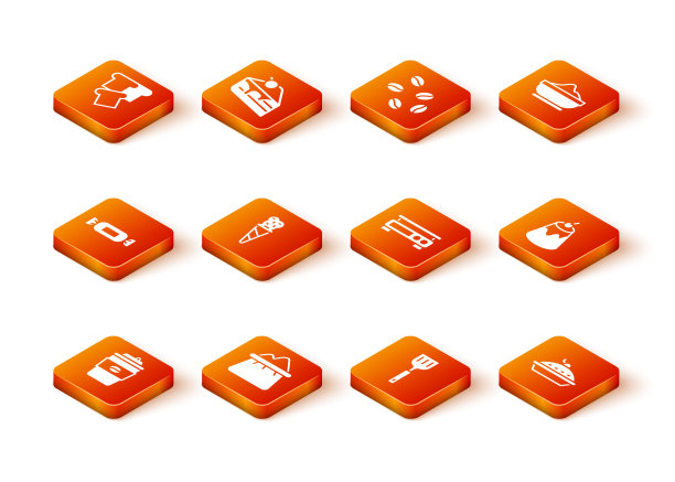 设置咖啡杯去，袋面粉，糖果，冰淇淋在华夫饼筒，铲子，电子秤，自制派和布丁蛋奶沙司图标。向量图片下载