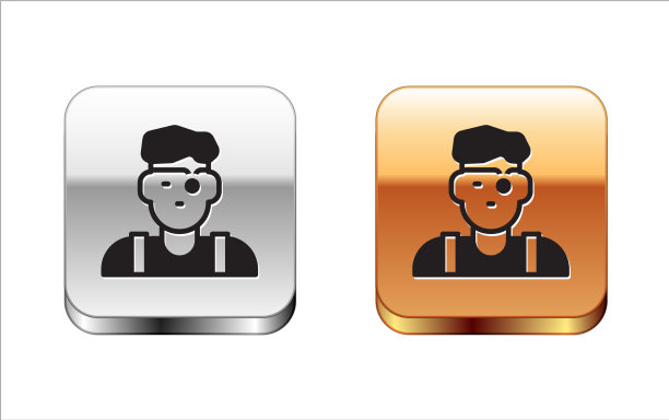 黑珠宝商男人图标孤立在白色图片下载