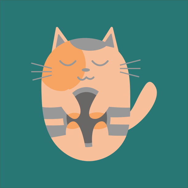 矢量插图的一个可爱的猫图片下载