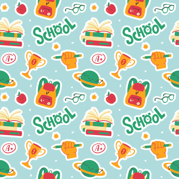 学校无缝模式。现代向量背景。图片下载