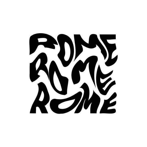 罗马排印文本或口号与波浪字母。带有波纹或小故障效果的t恤图形。抽象印刷品，旗帜，海报，会徽设计。矢量插图。图片下载