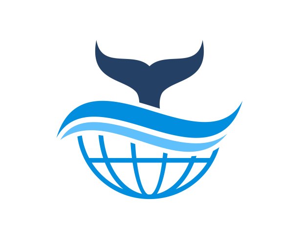 抽象的地球和海滩的波浪和鲸鱼尾巴在顶部图片下载