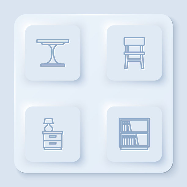 设置线，圆桌，椅子，家具，床头柜图片下载