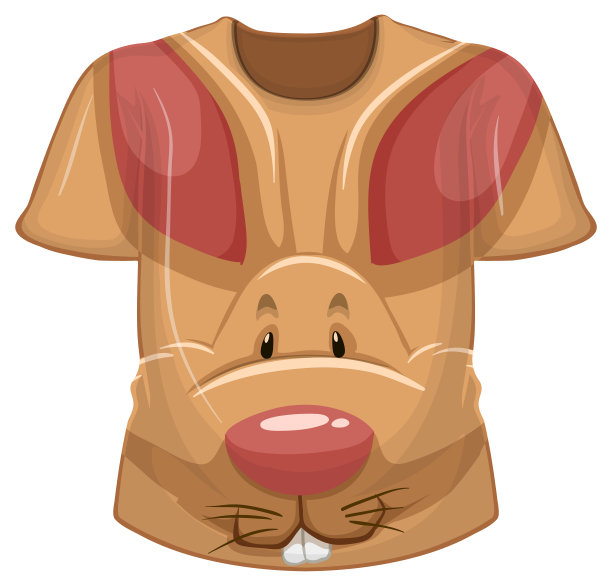 有兔子图案的t恤正面图片下载