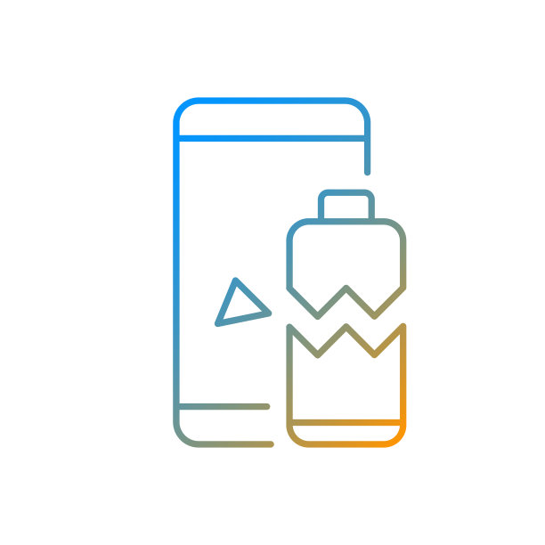 电池不充电梯度线性矢量图标图片下载