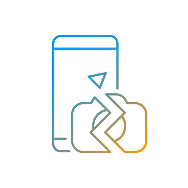 相机不工作梯度线性矢量图标图片下载