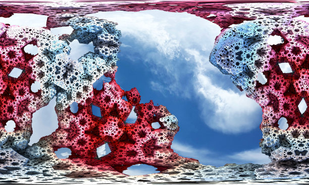 摘要分形大气建筑几何三维绘制。Jpeg图像。图片下载