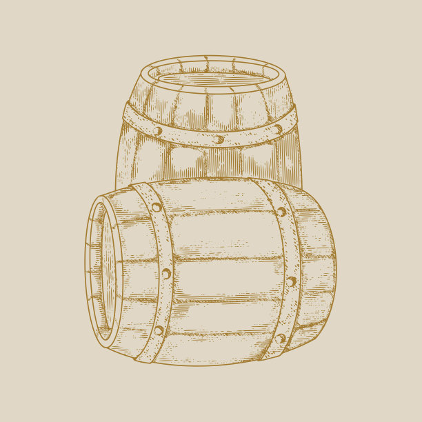 雕刻风格的古董桶图片下载