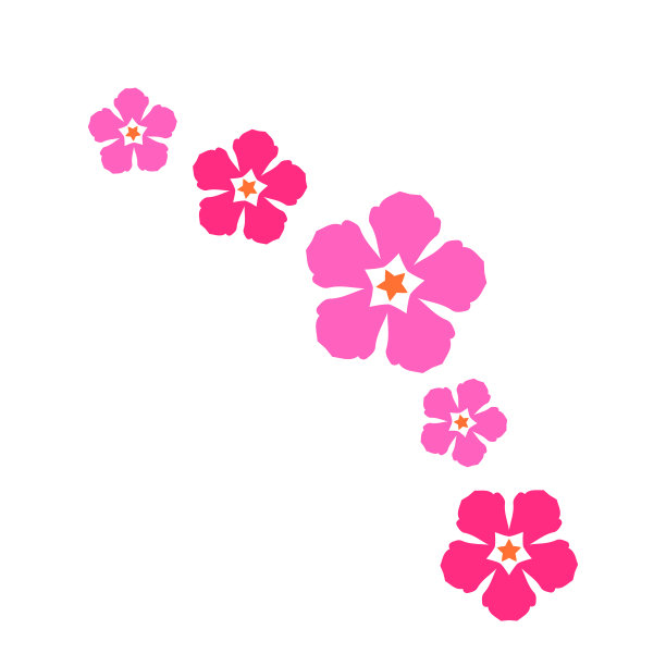 日本春天花框架矢量剪辑艺术插图图片下载