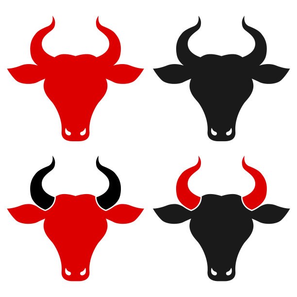 剪影一个公牛标志与公牛的头图片下载