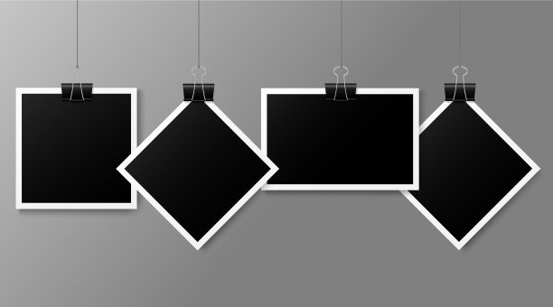 四张照片绳子与金属夹编辑图片下载