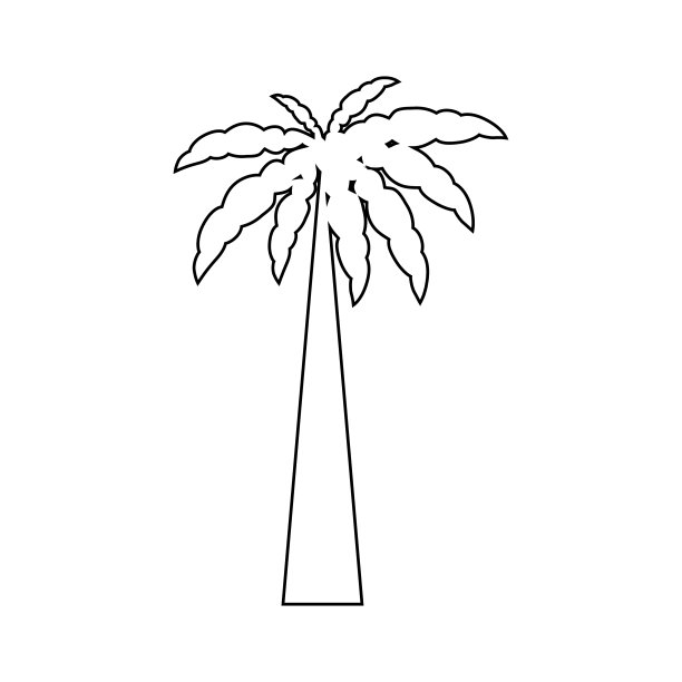 热带海岛上种植着黑色的棕榈树图片下载